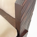 Panca in legno e tessuto, 1980 ca.