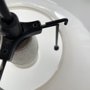 Lampadario tondo in vetro bianco, 1950 ca.