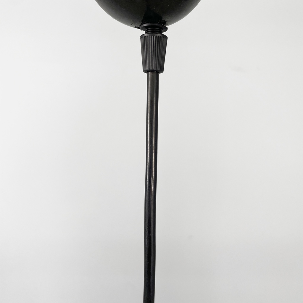 Lampadario tondo in vetro bianco, 1950 ca.