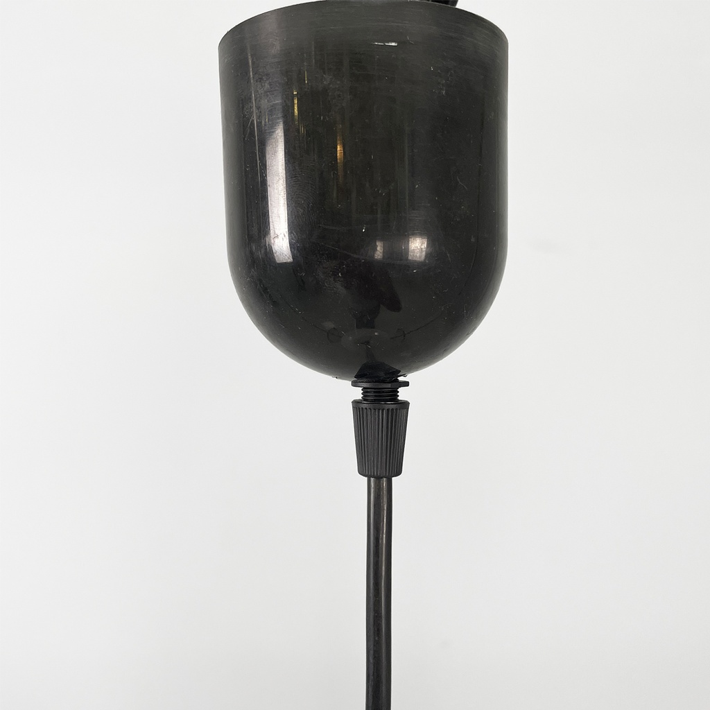 Lampadario tondo in vetro bianco, 1950 ca.