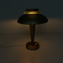 Lampada da tavolo in ottone e vetro, 1930 ca.