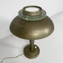 Lampada da tavolo in ottone e vetro, 1930 ca.