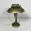 Lampada da tavolo in ottone e vetro, 1930 ca.