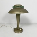 Lampada da tavolo in ottone e vetro, 1930 ca.