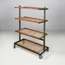 Carrello in legno e metallo verde, 1920 ca.