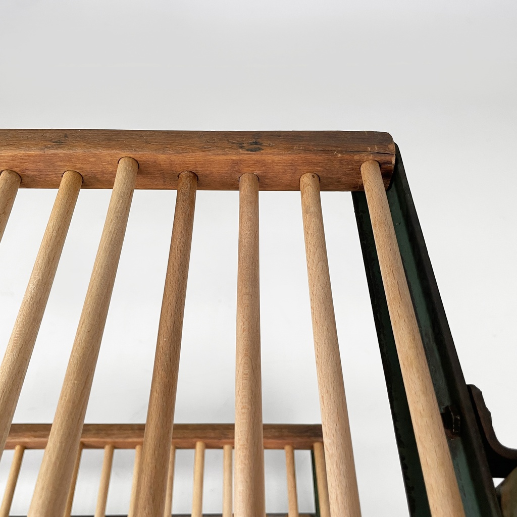 Carrello in legno e metallo verde, 1920 ca.