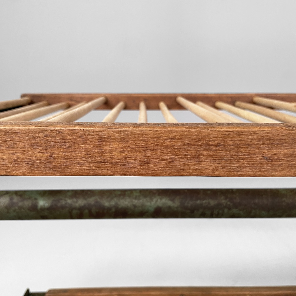 Carrello in legno e metallo verde, 1920 ca.