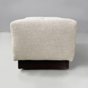 Pouf in legno e tessuto beige, 1970 ca.