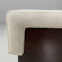 Pouf in legno e tessuto beige, 1970 ca.
