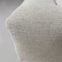 Pouf in legno e tessuto beige, 1970 ca.