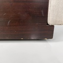 Pouf in legno e tessuto beige, 1970 ca.