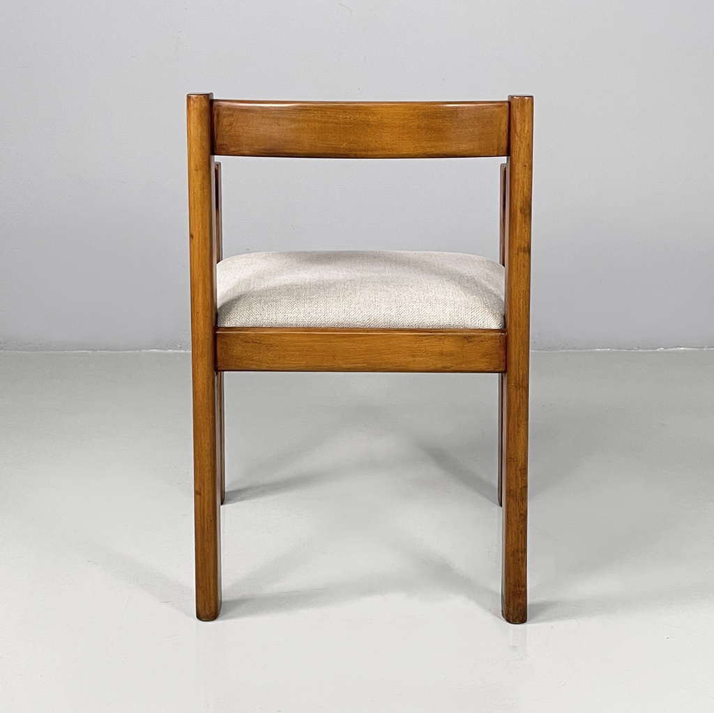 Sedie in legno e tessuto beige, 1970 ca.