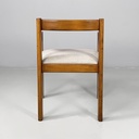 Sedie in legno e tessuto beige, 1970 ca.