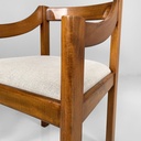 Sedie in legno e tessuto beige, 1970 ca.