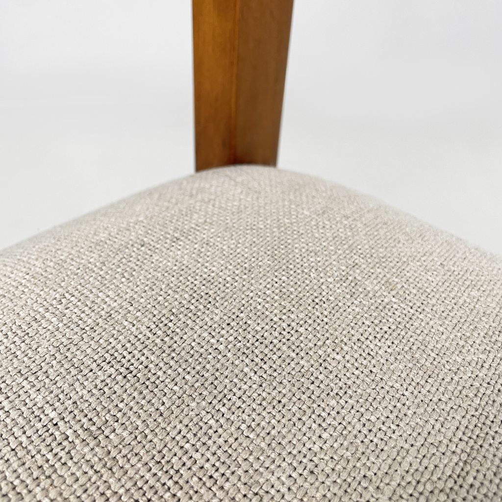 Sedie in legno e tessuto beige, 1970 ca.