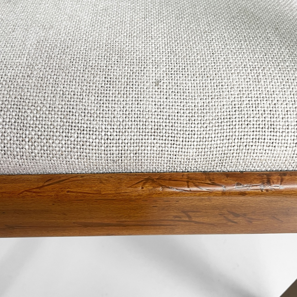 Sedie in legno e tessuto beige, 1970 ca.