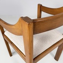 Sedie in legno e tessuto beige, 1970 ca.