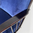 Poltrone in velluto blu e legno, 1960 ca.