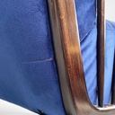 Poltrone in velluto blu e legno, 1960 ca.