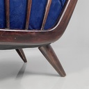 Poltrone in velluto blu e legno, 1960 ca.
