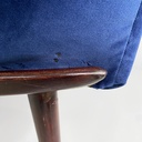 Poltrone in velluto blu e legno, 1960 ca.