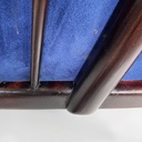 Poltrone in velluto blu e legno, 1960 ca.