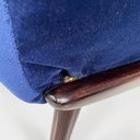 Poltrone in velluto blu e legno, 1960 ca.