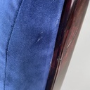 Poltrone in velluto blu e legno, 1960 ca.