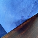 Poltrone in velluto blu e legno, 1960 ca.