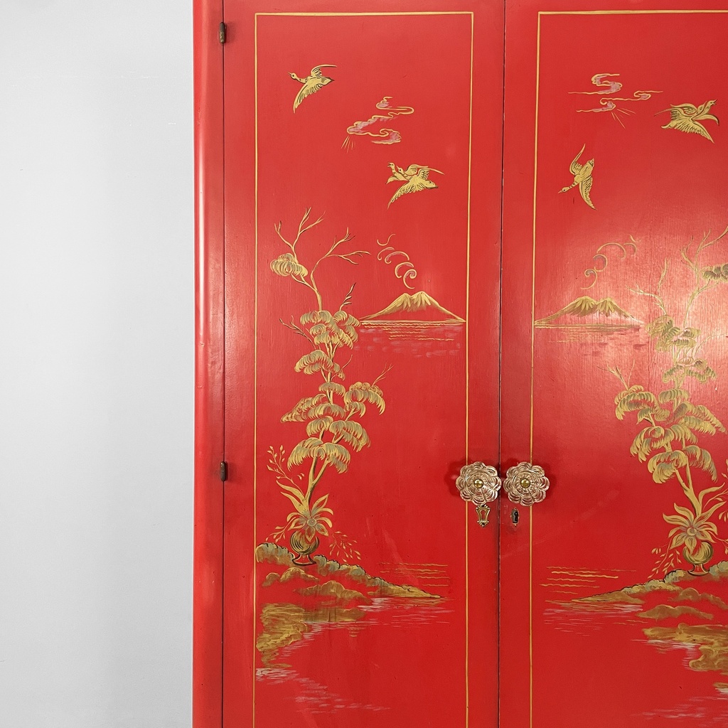 Armadio in legno con maniglie in vetro di Murano, 1930 ca.