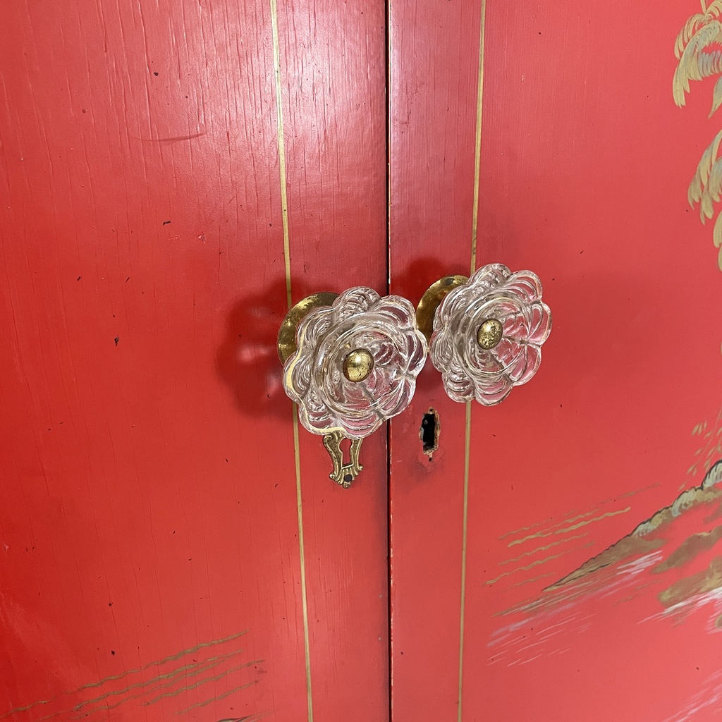 Armadio in legno con maniglie in vetro di Murano, 1930 ca.