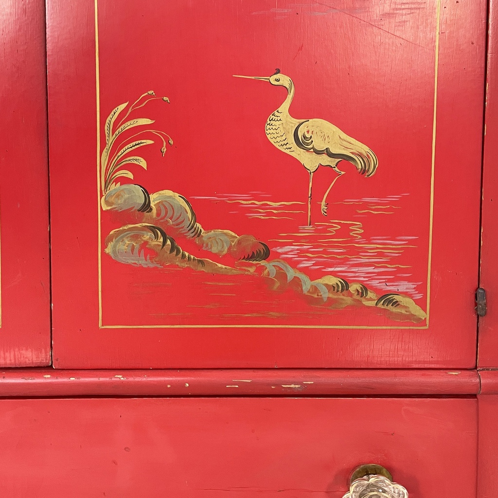 Armadio in legno con maniglie in vetro di Murano, 1930 ca.