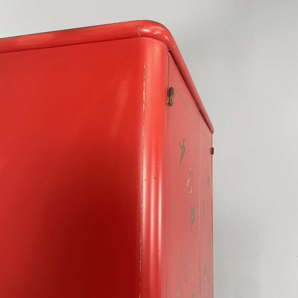 Armadio in legno con maniglie in vetro di Murano, 1930 ca.