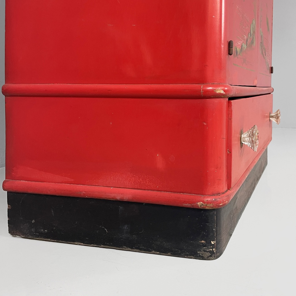 Armadio in legno con maniglie in vetro di Murano, 1930 ca.