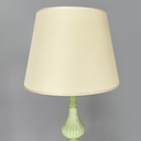 Lampada da terra in tessuto e vetro opalino verde, 1930 ca.