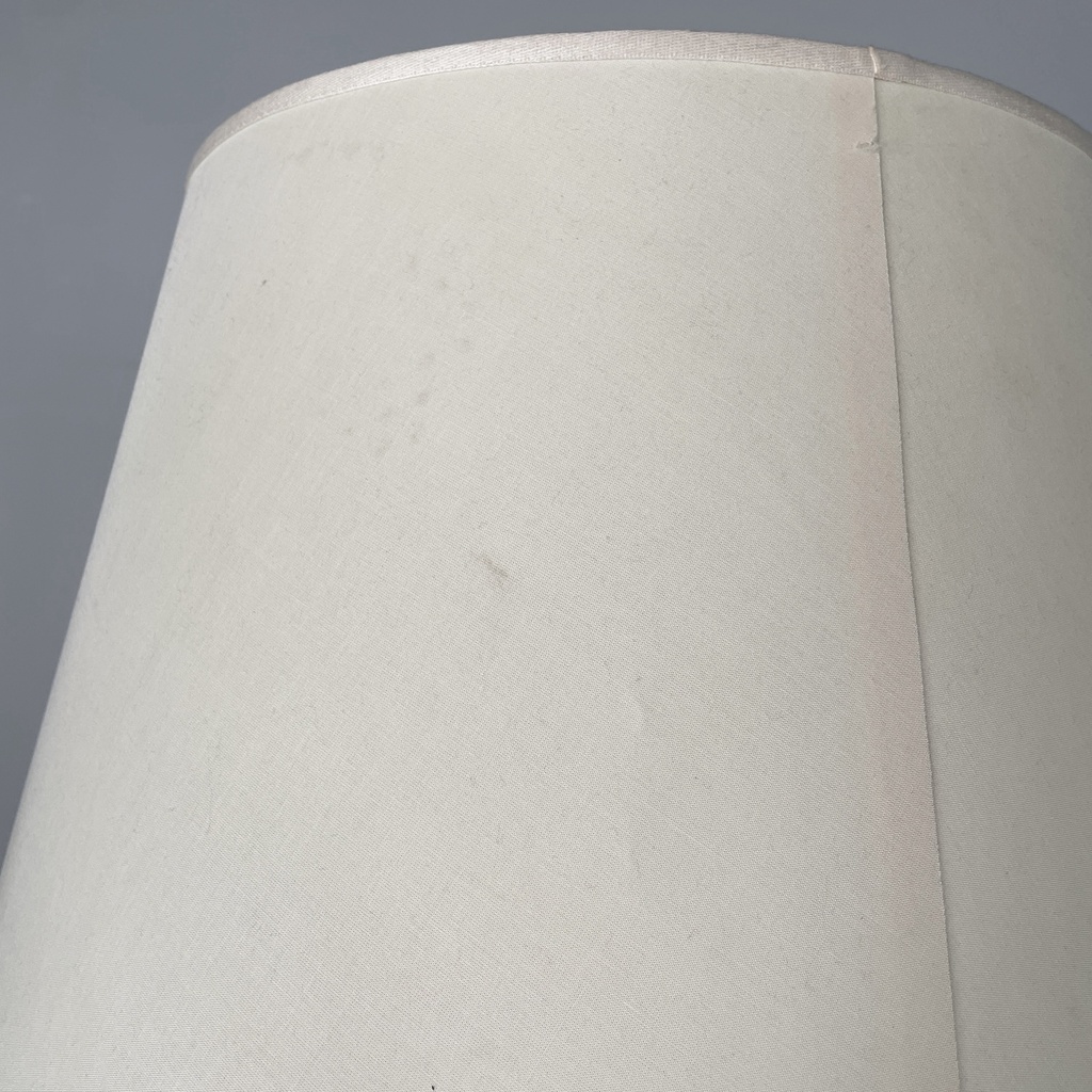 Lampada da terra in tessuto e vetro opalino verde, 1930 ca.