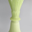 Lampada da terra in tessuto e vetro opalino verde, 1930 ca.