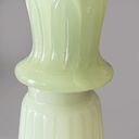 Lampada da terra in tessuto e vetro opalino verde, 1930 ca.