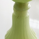 Lampada da terra in tessuto e vetro opalino verde, 1930 ca.