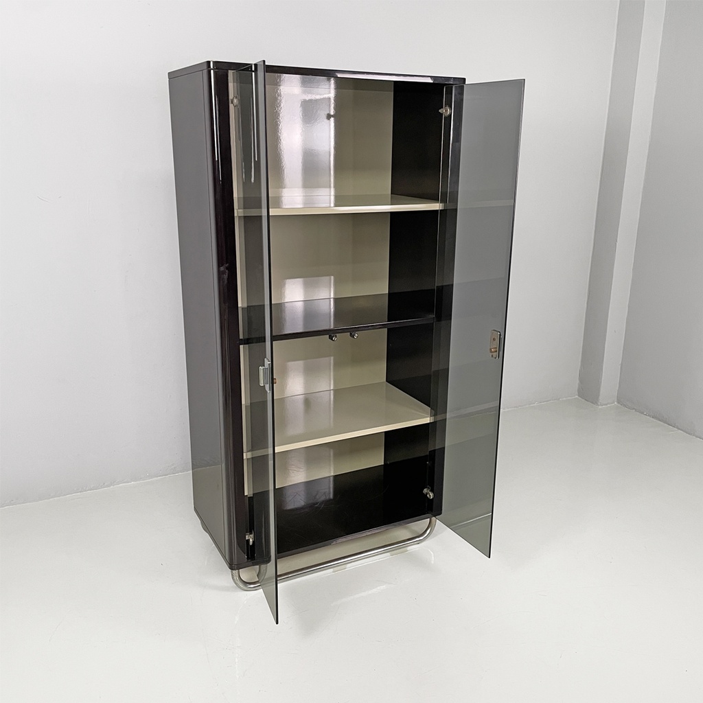 Armadio in legno laccato nero, 1970 ca.