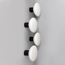 Applique in vetro opalino e metallo nero, 1950 ca.