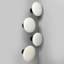 Applique in vetro opalino e metallo nero, 1950 ca.