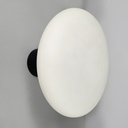 Applique in vetro opalino e metallo nero, 1950 ca.