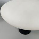 Applique in vetro opalino e metallo nero, 1950 ca.