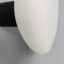 Applique in vetro opalino e metallo nero, 1950 ca.