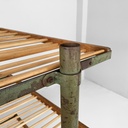 Carrello in legno e metallo verde, 1920 ca.