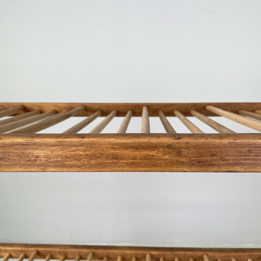 Carrello in legno e metallo verde, 1920 ca.