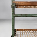 Carrello in legno e metallo verde, 1920 ca.