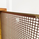 Sideboard in legno, ottone e vetro, 1940 ca.