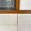 Sideboard in legno, ottone e vetro, 1940 ca.